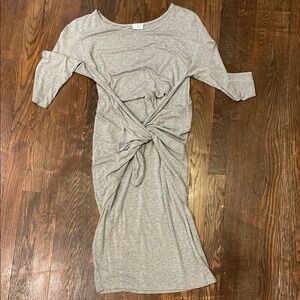 Gray Knot-Front Dress